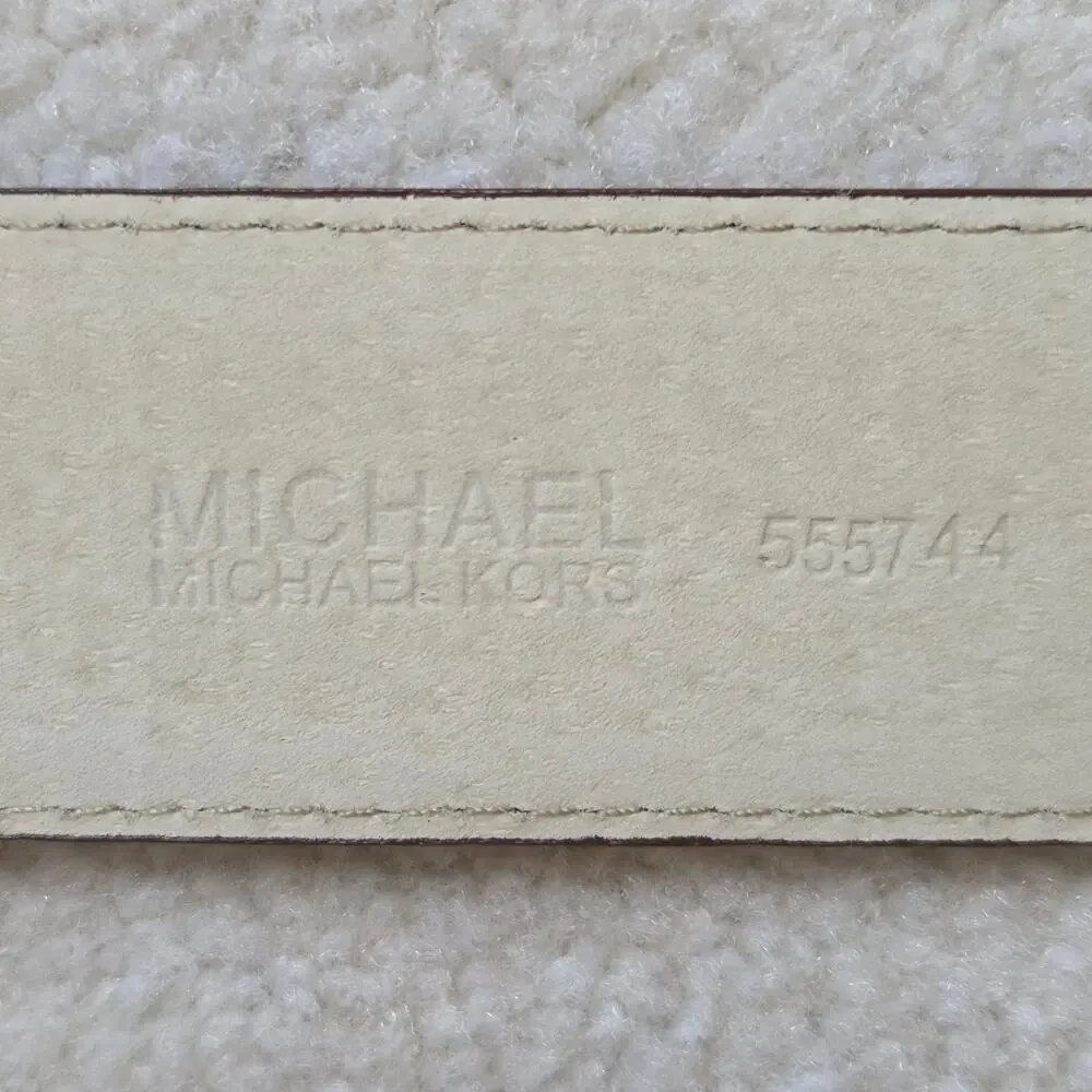 NWOT Michael Kors Women's Small Genuine Leather Belt Brown Silver-Tone
